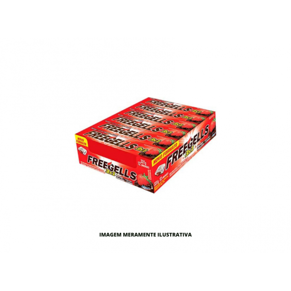 BALA - FREEGELLS PLAY RICLAN - 27,9g MORANGO CHOCO - DP12